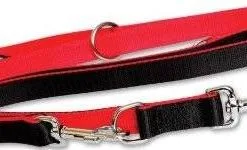 Dingo Extra Laisse Convertible à Double Sangle Pour Chiens Rouge/Noir 220cm