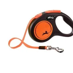 Flexi Laisse Classic Sangle S 5m Jusqu'à 15kg Orange Néon