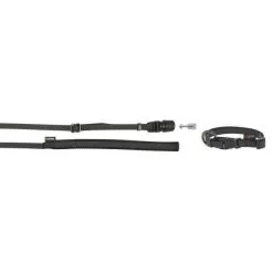 KERBL Set GoLeyGo, Sangle De Collier+laisse Avec Adaptateur 15mm X 29-45cm, 1cm X 1,4-2m,noir,S,max.15kg